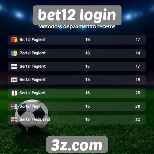 Métodos de pagamento aceitos no bet12 login